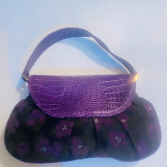 LUCA LUCA Purple/Black Flap Shoulder Bag - Picture 6 of 10